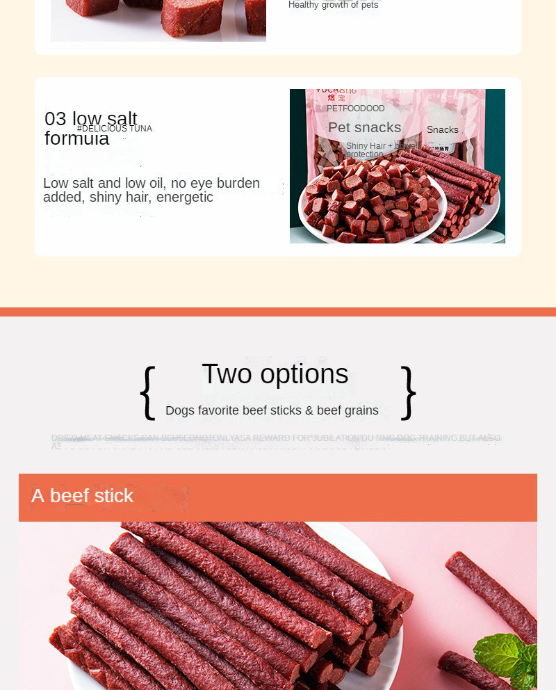Beef Strip and Beef Grain Dog Treats, 500g