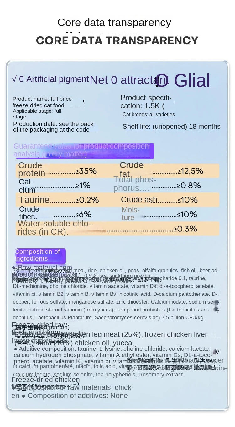 Freeze-Dried Sandwich Dry Cat Food, 1.5kg