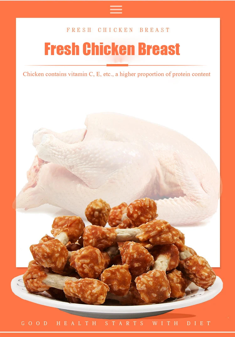 Chicken Dumbbell Dental Chews for Dogs