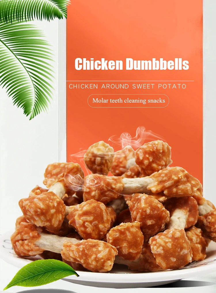 Chicken Dumbbell Dental Chews for Dogs